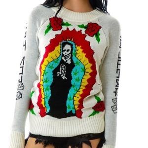 UNIF High Now Die Later Skull Virgin Mary  Sweater